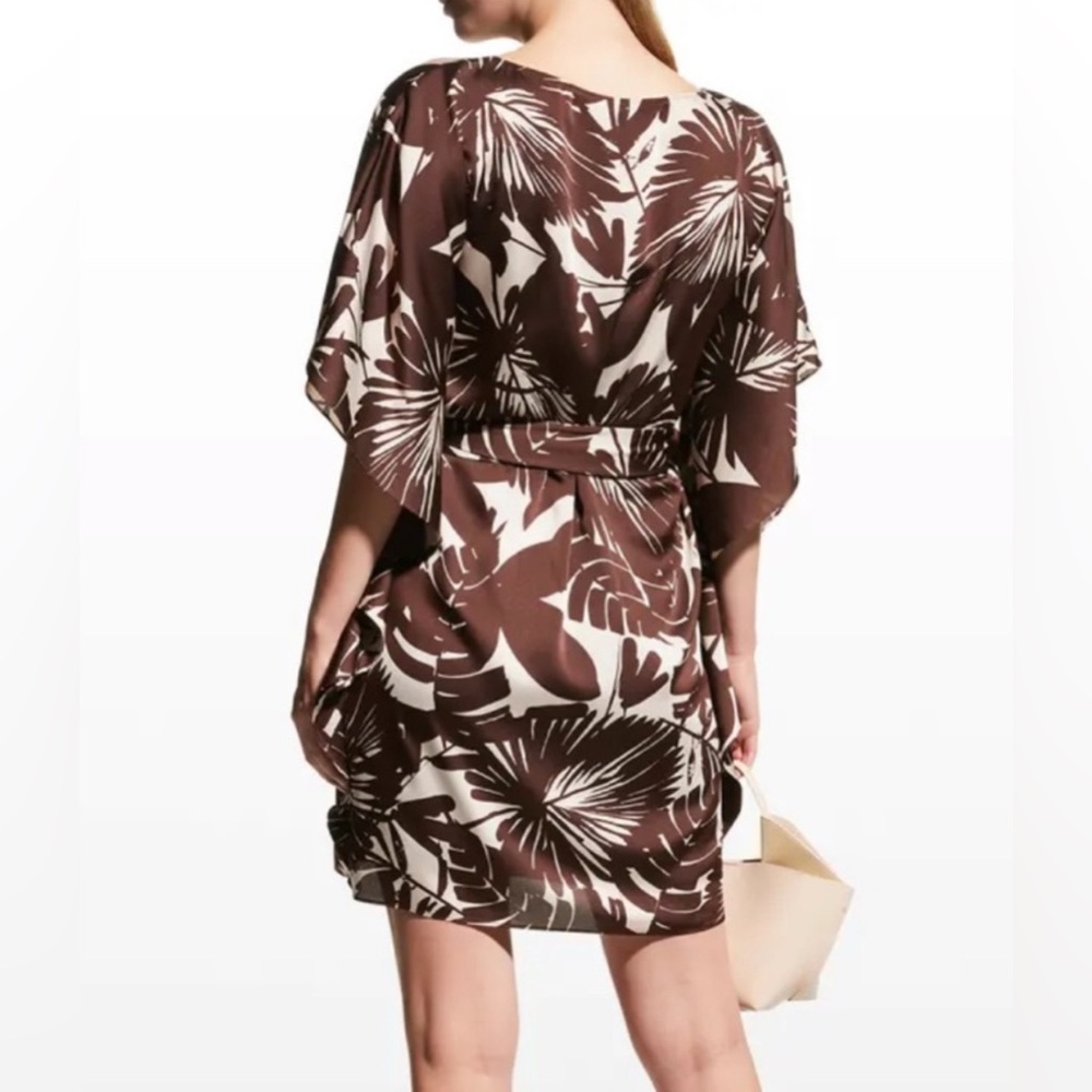 Trina Turk Paradise Mini Dress in Brown Tropical Print size Medium - Picture 5 of 8